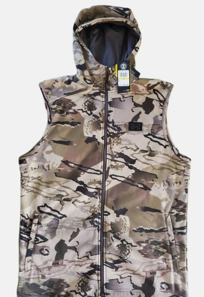 Under Armour Rut Fleece Hunting Vest Hoodie Barren Camouflage - Picture 2 of 9